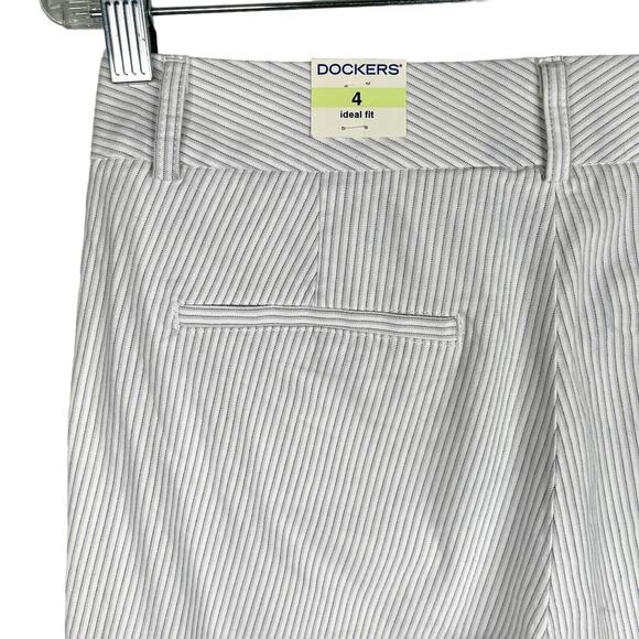 Dockers Womens Shorts 4 Ideal Fit Mid Rise Metro Bermuda Stripes New - Picture 4 of 11